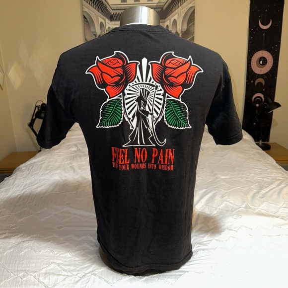 Empyre | Feel No Pain Grim Reaper Graphic Logo Short Sleeve Crewneck Tee Unisex - Picture 4 of 13